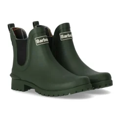 Bota Chelsea oliva con forro de tartán