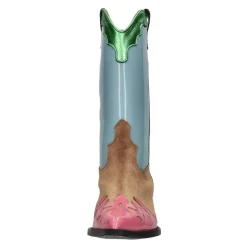 Bota Cowboy de Cuero Barnizado y Ante