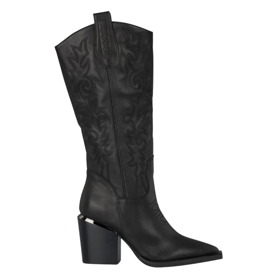 Bota de tacón bordado