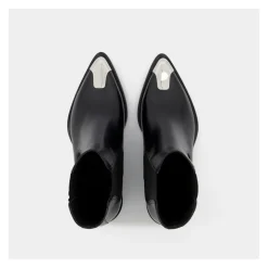Botas Boxcar de Cuero Negro/Plata