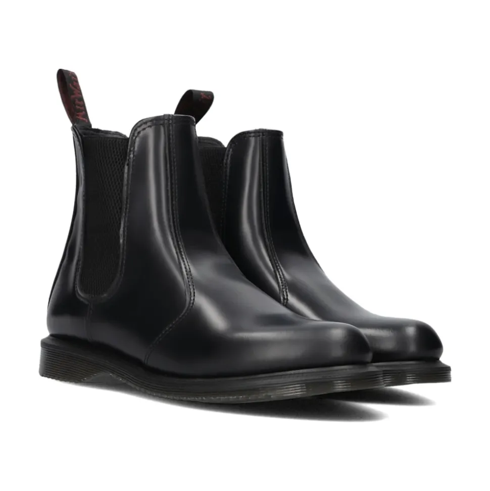 Botas Chelsea Clásicas Flora de Cuero Negro