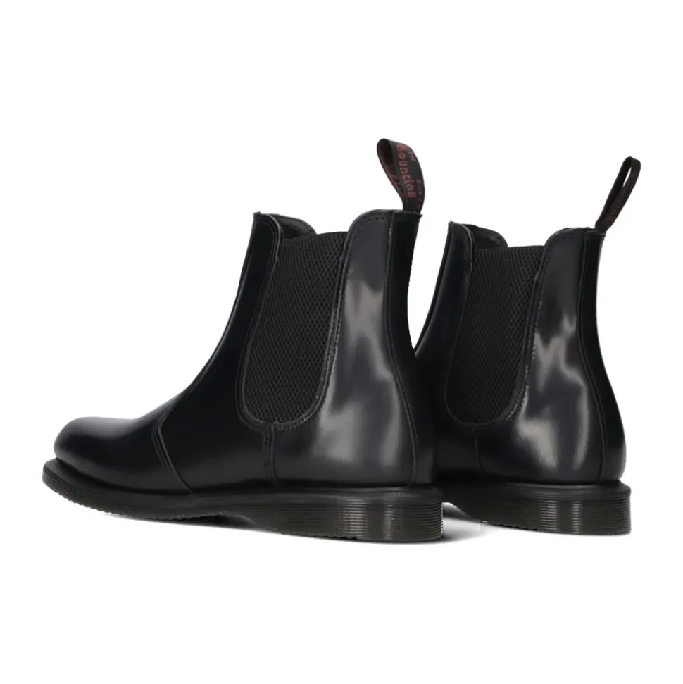 Botas Chelsea Clásicas Flora de Cuero Negro