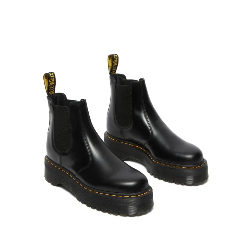 Botas Chelsea con Plataforma de Piel Lisa 2976