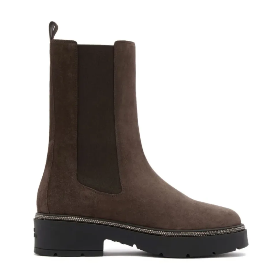 Botas Chelsea de cuero con adornos