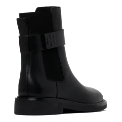 Botas Chelsea de Cuero Negro Doble T
