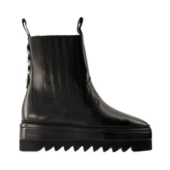 Botas Chelsea de Cuero Negro para Mujeres