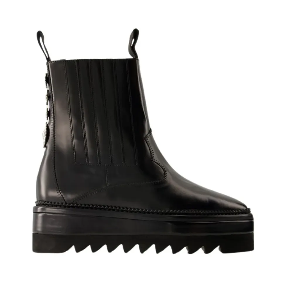 Botas Chelsea de Cuero Negro para Mujeres