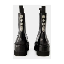 Botas Chelsea de Cuero Negro para Mujeres