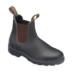 Botas Chelsea Elásticas de Cuero Marrón Robusto