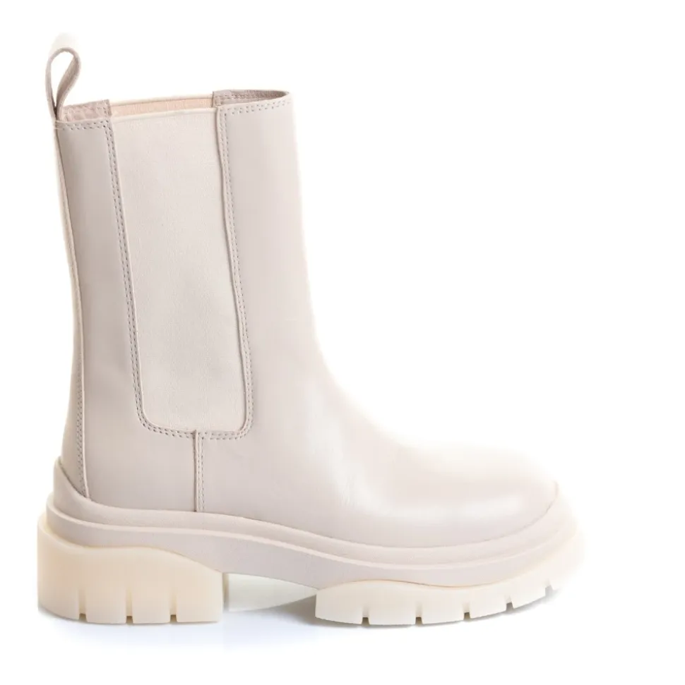 Botas Chelsea, Modelo de Cuero Blanco