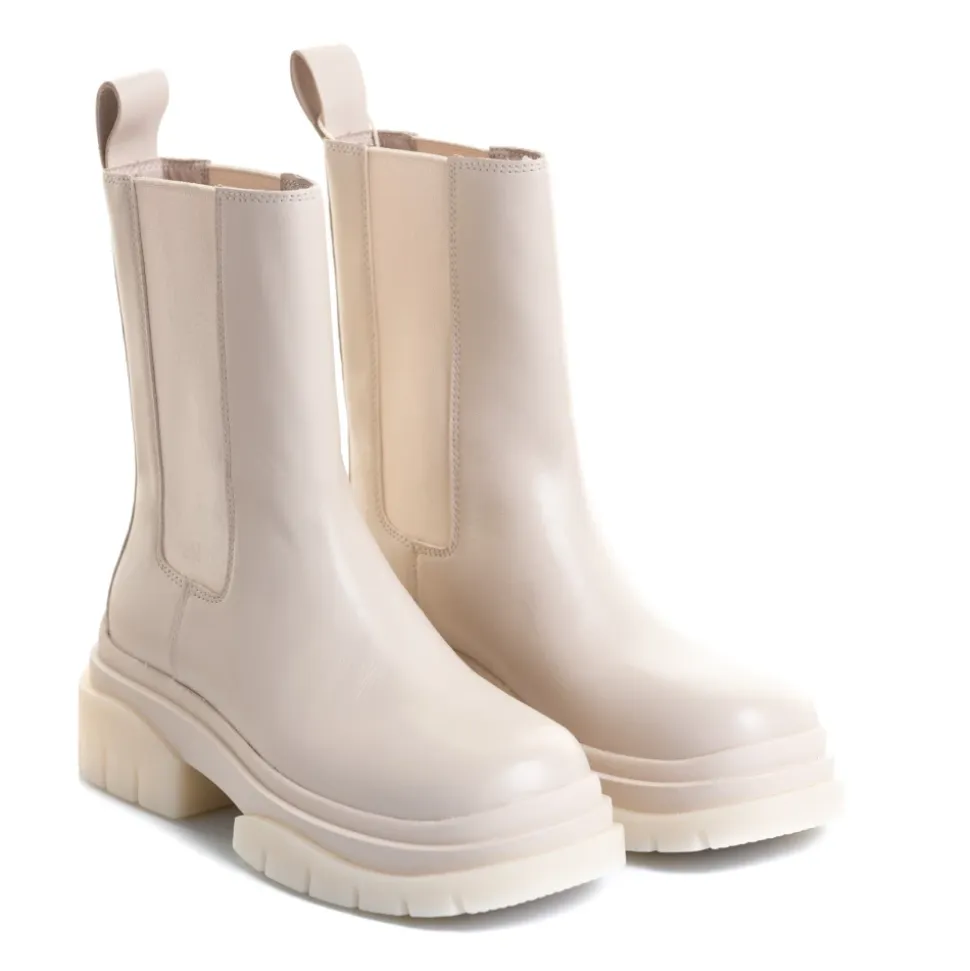 Botas Chelsea, Modelo de Cuero Blanco