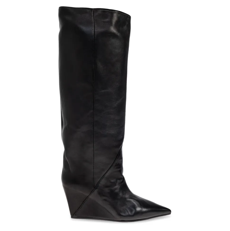 Botas de cuña de cuero