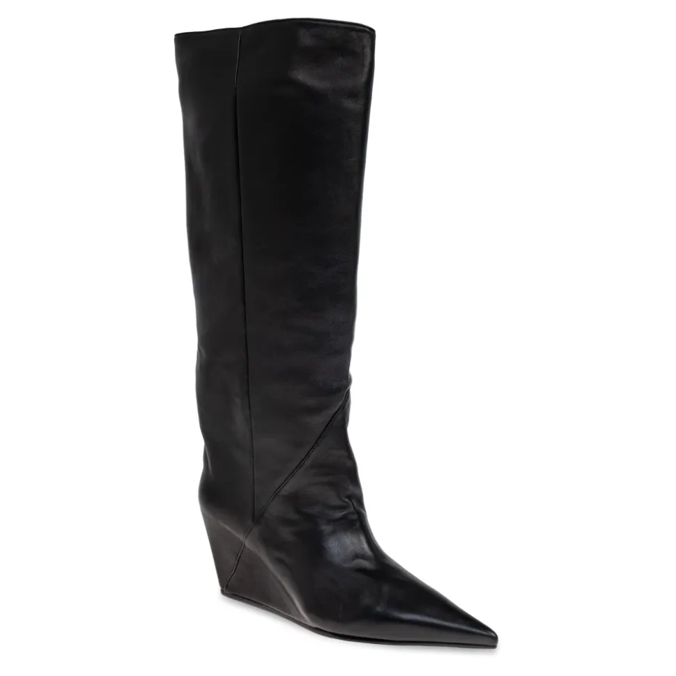 Botas de cuña de cuero