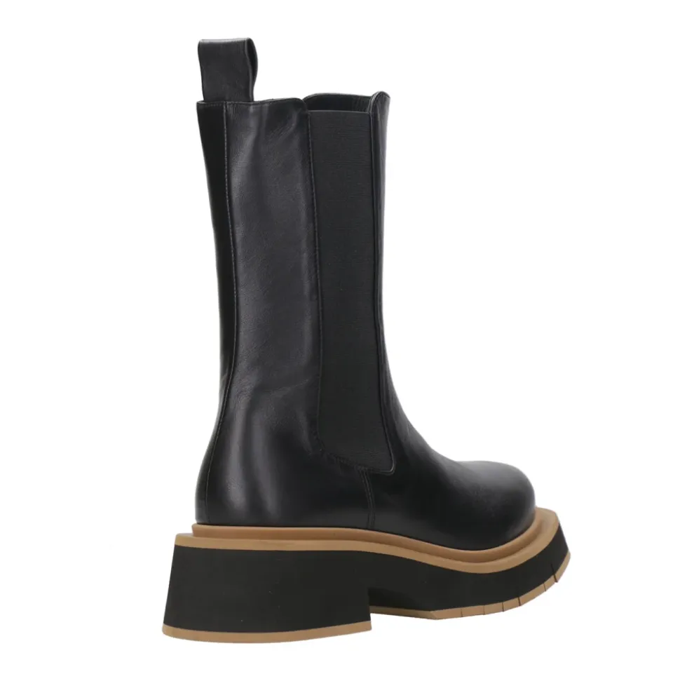 Botas de Cuero Negras con Cremallera