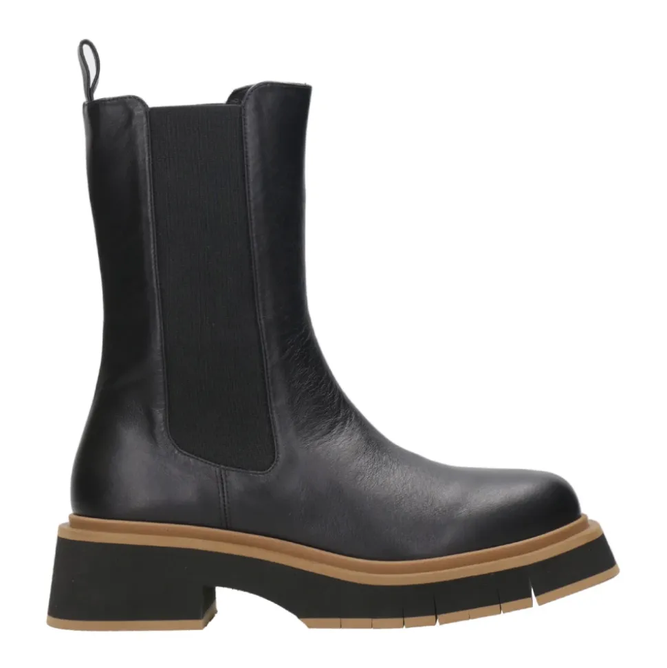 Botas de Cuero Negras con Cremallera