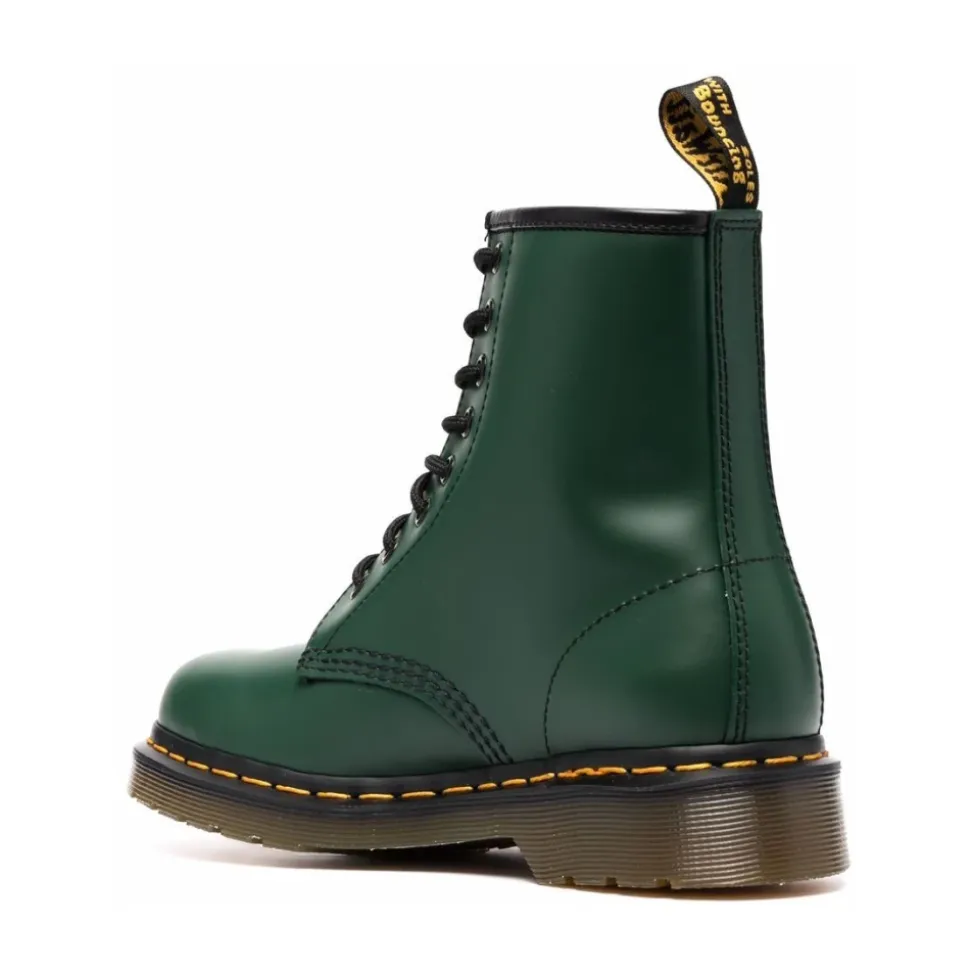 Botas de Cuero Verde Bosque con Cordones