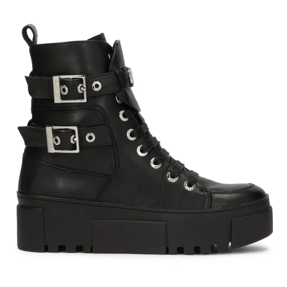 Botas de plataforma de cuero estilo rock