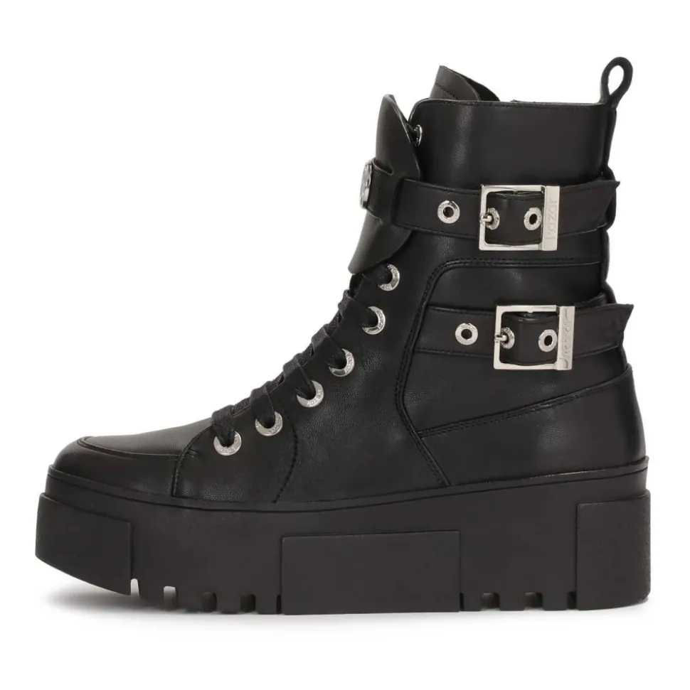 Botas de plataforma de cuero estilo rock