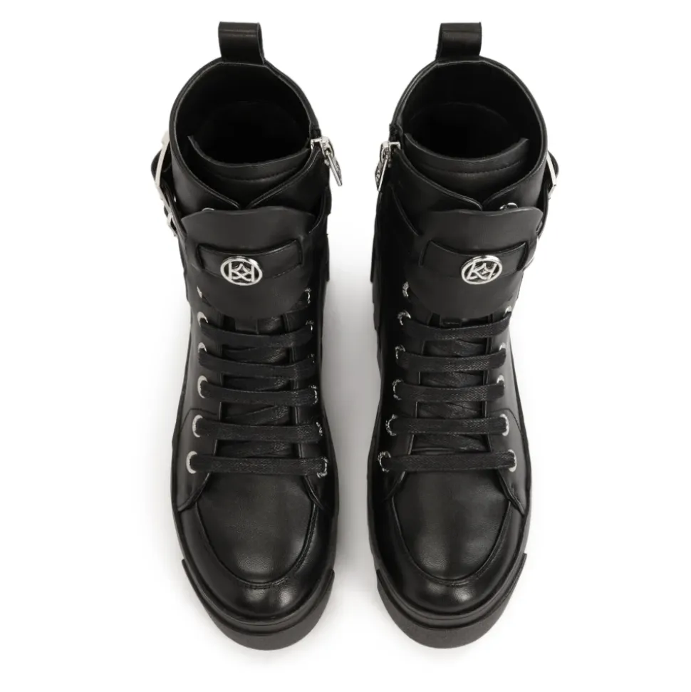 Botas de plataforma de cuero estilo rock
