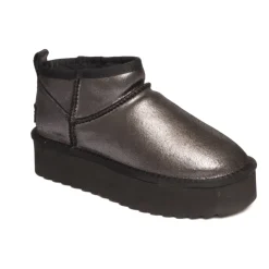 Botas de Plataforma en Ante Metalizado
