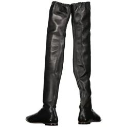 Botas mosqueteras de cuero con punta almendrada