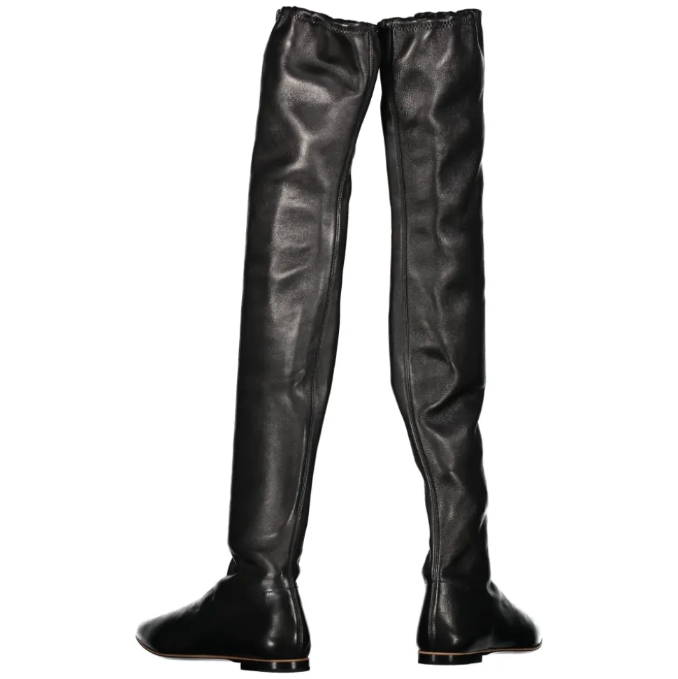 Botas mosqueteras de cuero con punta almendrada