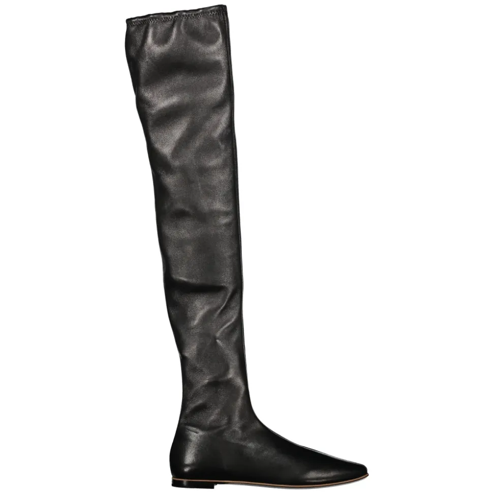 Botas mosqueteras de cuero con punta almendrada