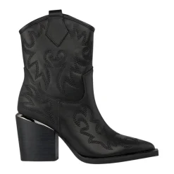 Botines al Tobillo con Bordados y Tacón