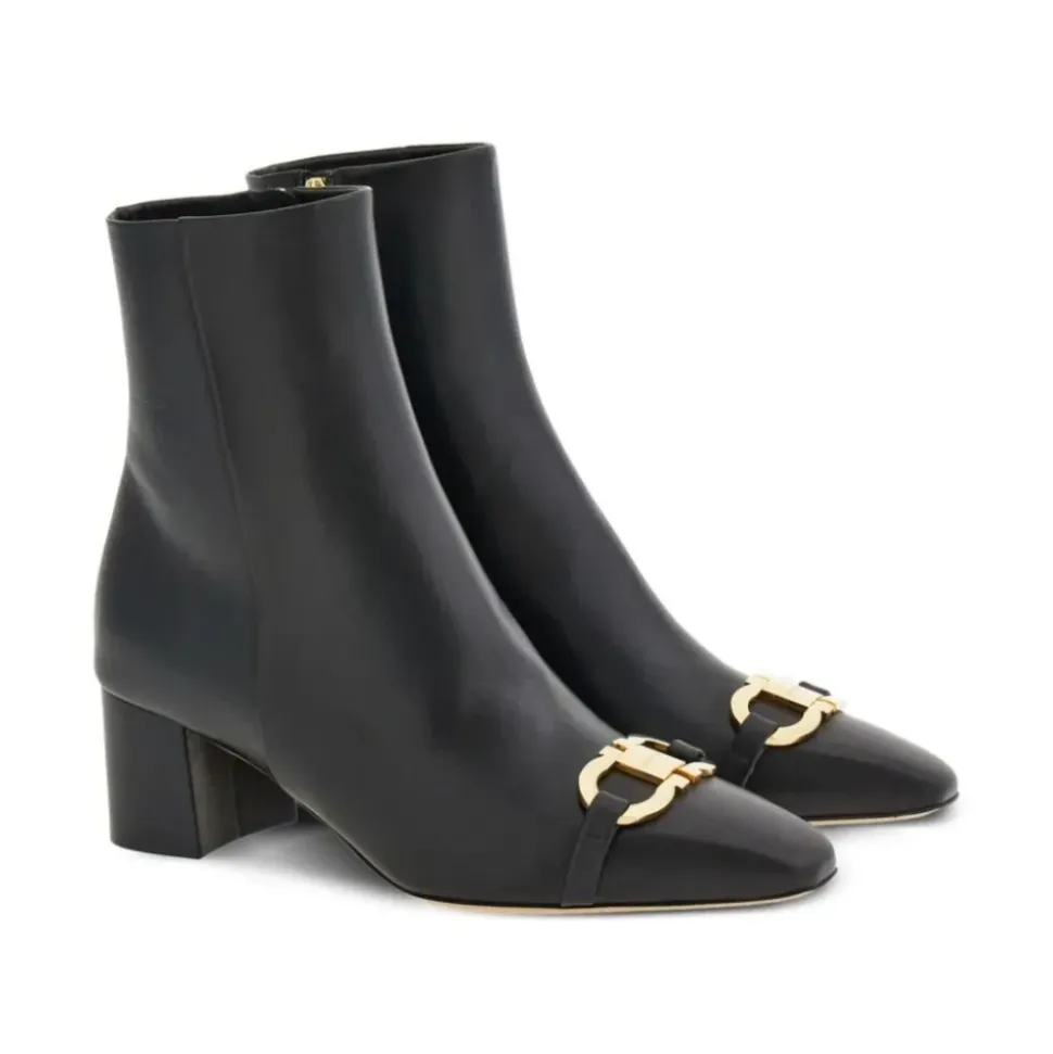 Botines de Cuero con Tacón Marilena 60