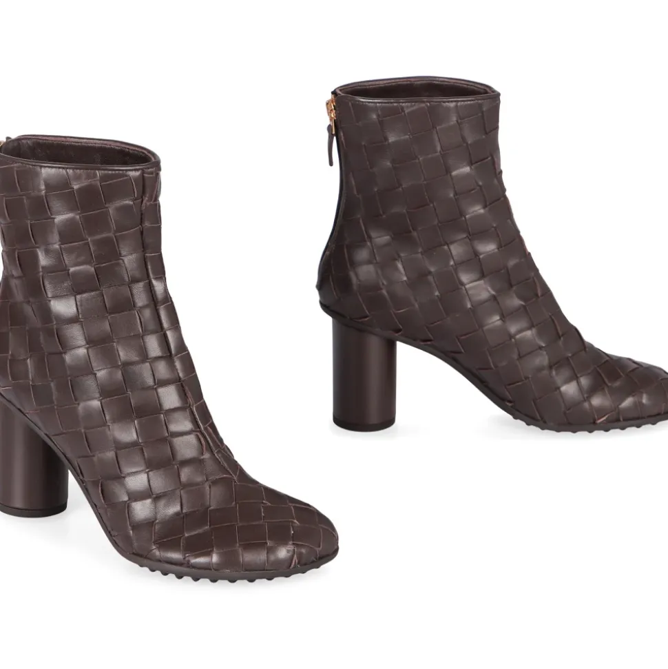 Botines de Cuero Tejido