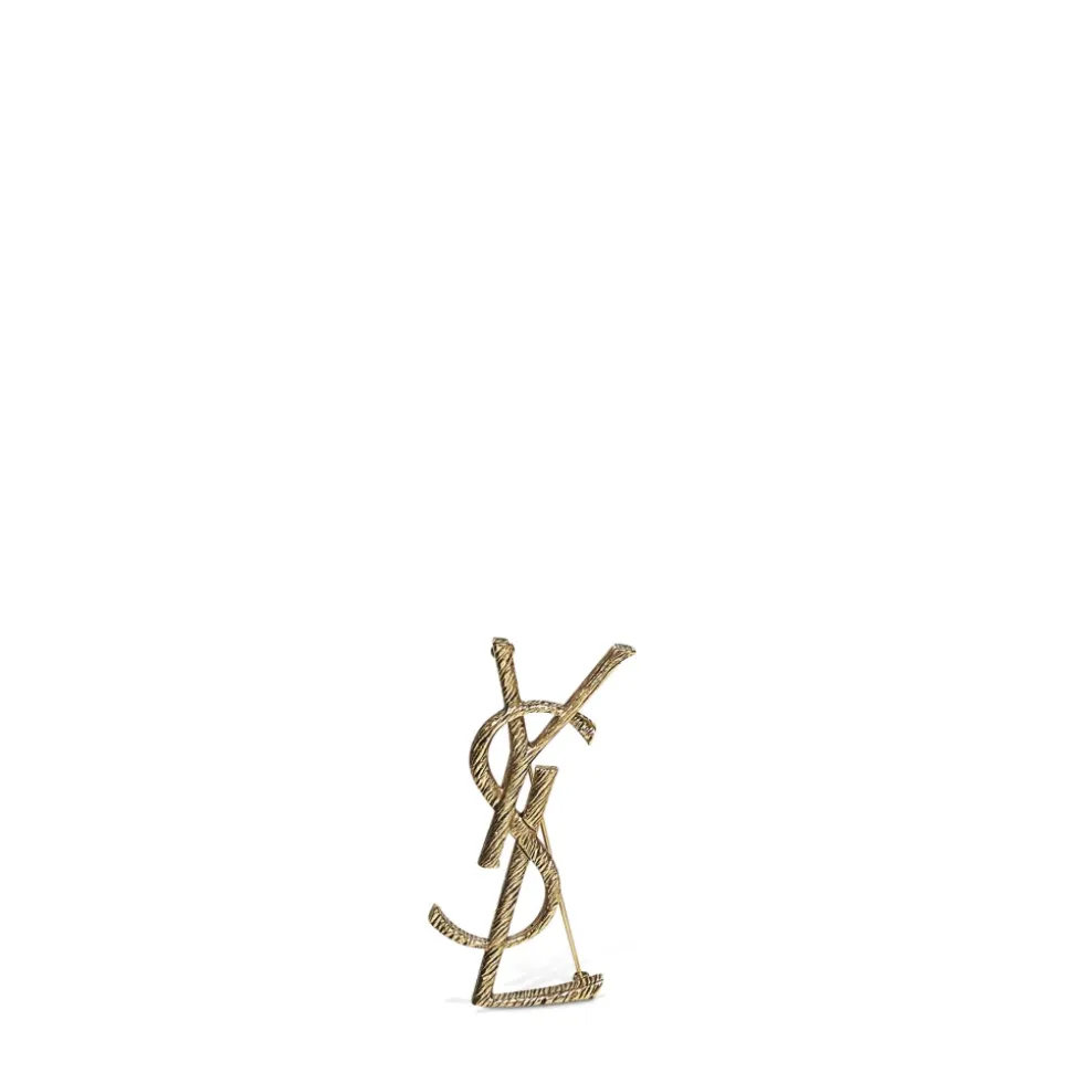 Broche Texturizado Monogram de Saint Laurent