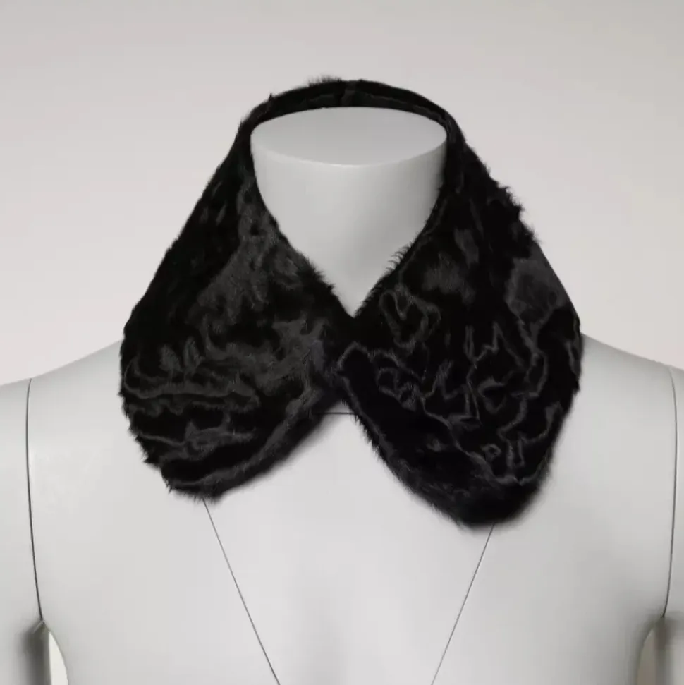 Bufanda tipo cuello con cuello de piel de cordero