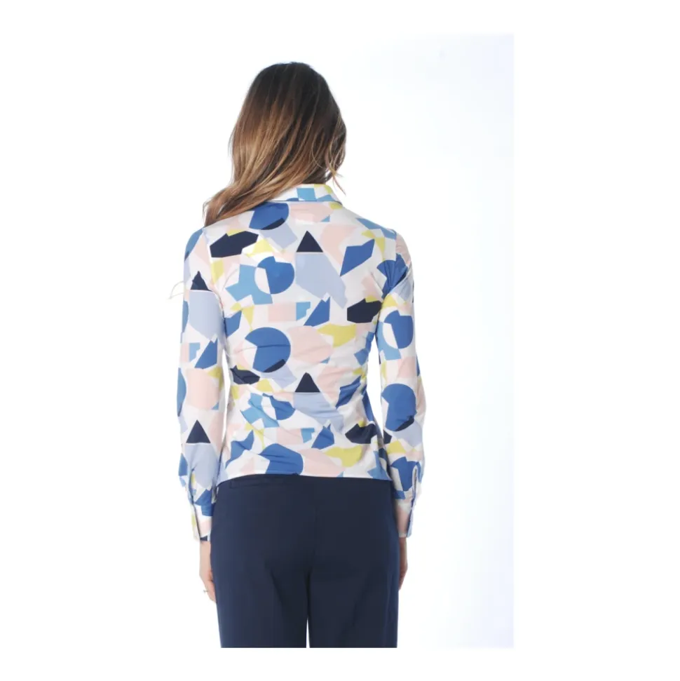 Camicia fantasia in tessuto no stiro