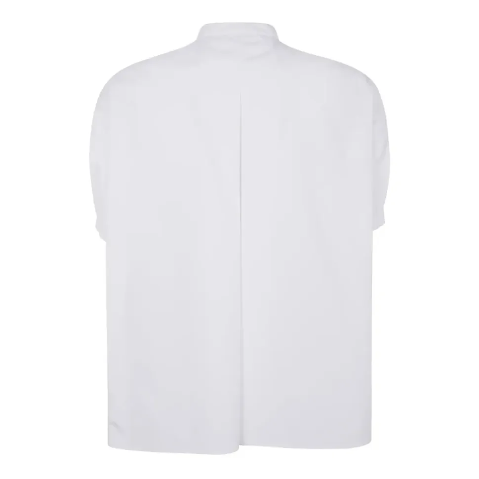 Camisa Abotonada con Cuello Elevado