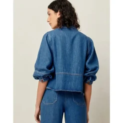 Camisa Corta de Lyocell Estilo Workwear