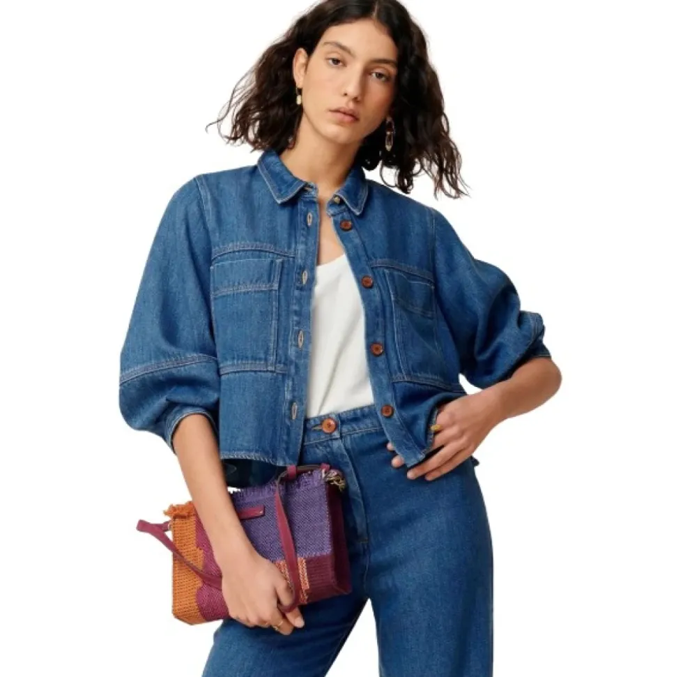 Camisa Corta de Lyocell Estilo Workwear