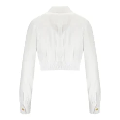 Camisa Corta de Popelín de Algodón Blanco