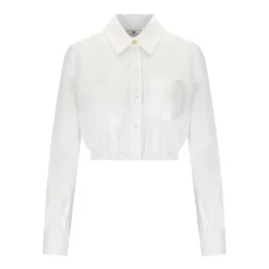 Camisa Corta de Popelín de Algodón Blanco