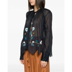Camisa de algodón bordada
