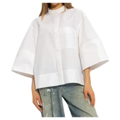 Camisa de Algodón con Mangas Tres Cuartos