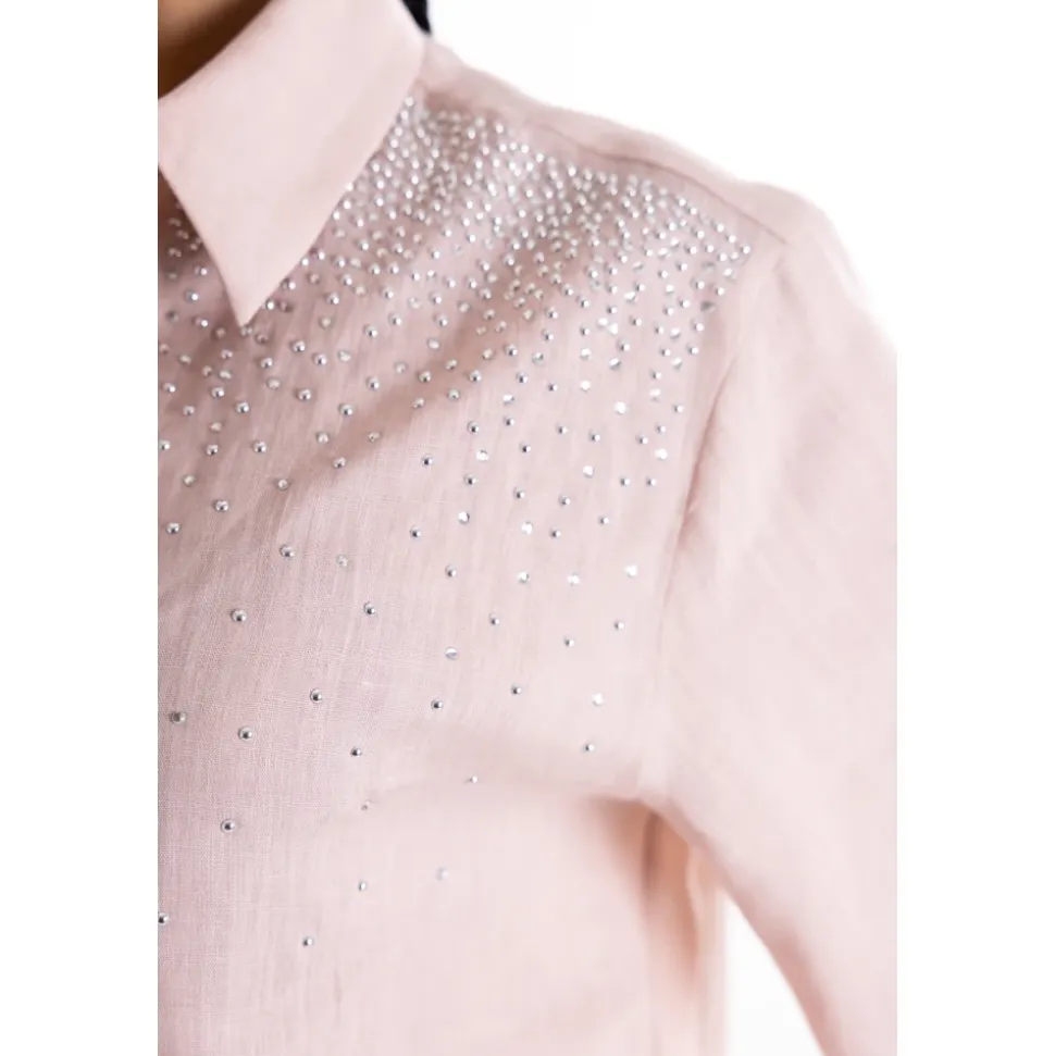 Camisa de Lino con Adornos
