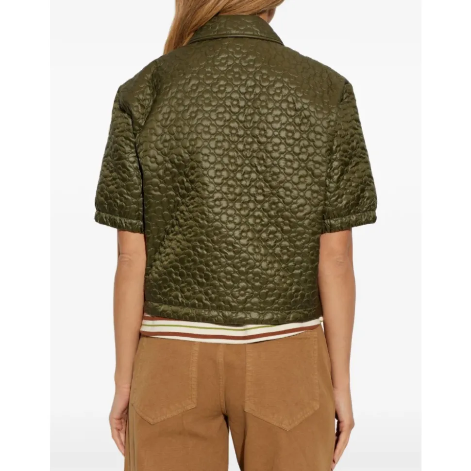 Camisa de manga corta acolchada y con estampado floral