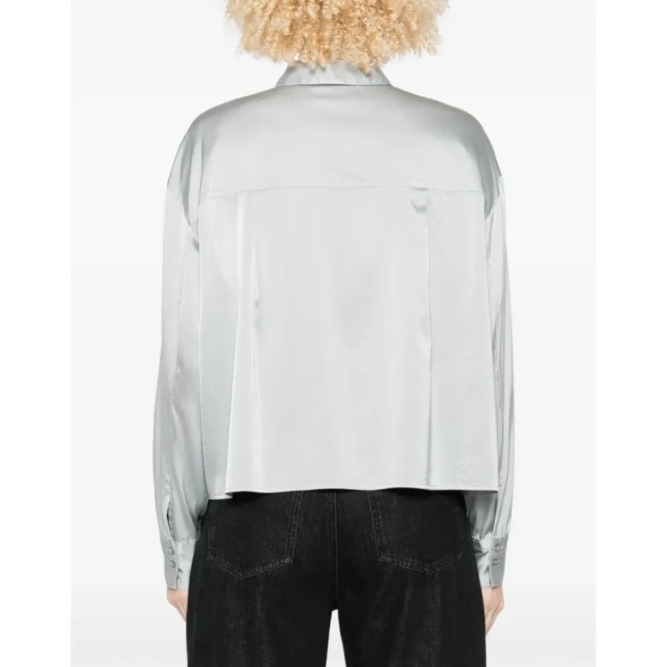 Camisa Gris de Manga Larga con Botones