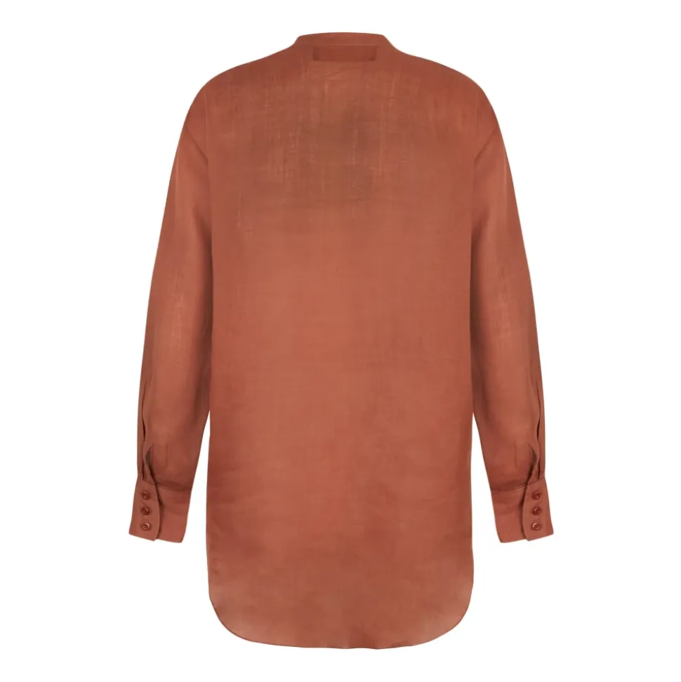 Camisa Oversize de Ramio Roja
