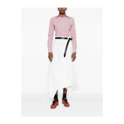 Camisa Rosa a Rayas con Botones