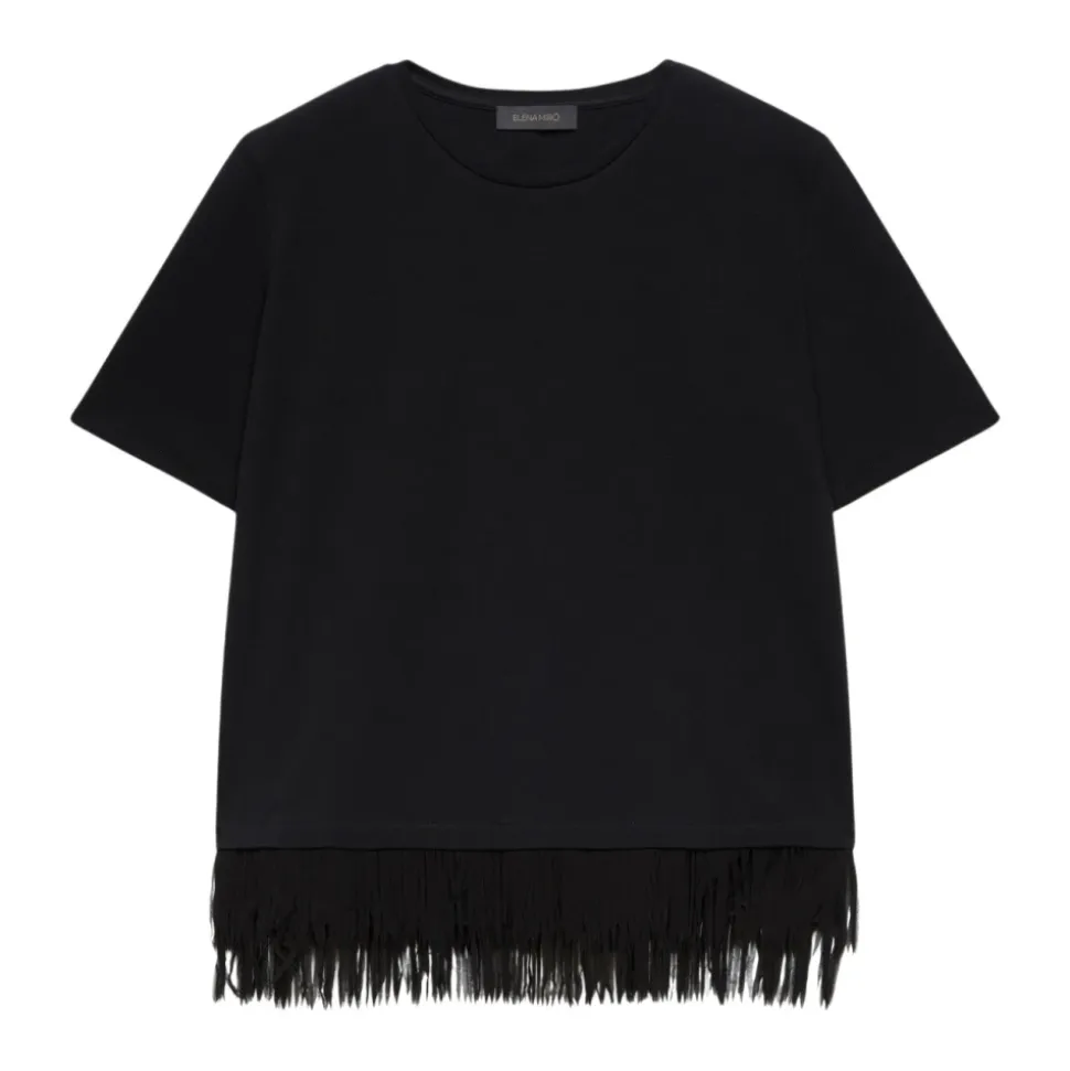 Camiseta con borde de flecos