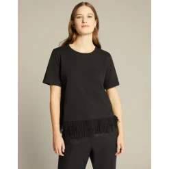 Camiseta con borde de flecos