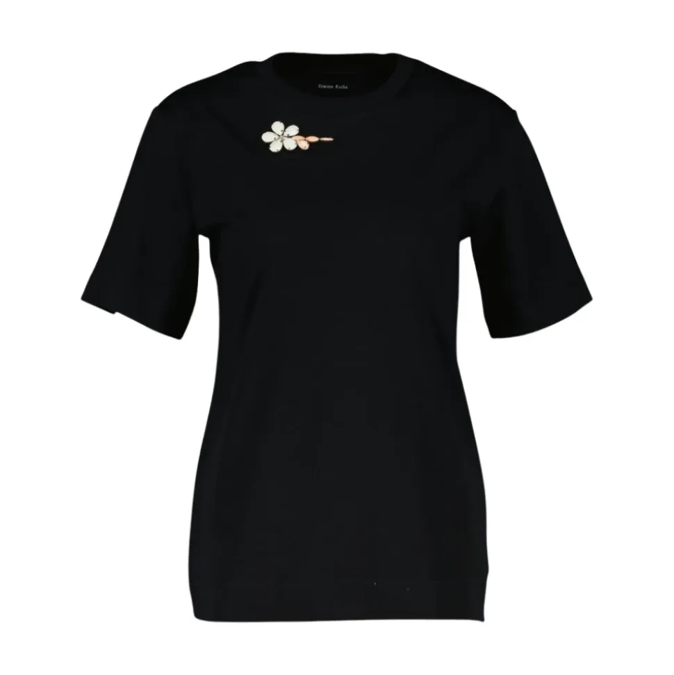 Camiseta con Flores Adornadas