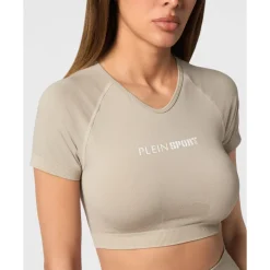Camiseta Corta Sin Costuras con Cuello en V