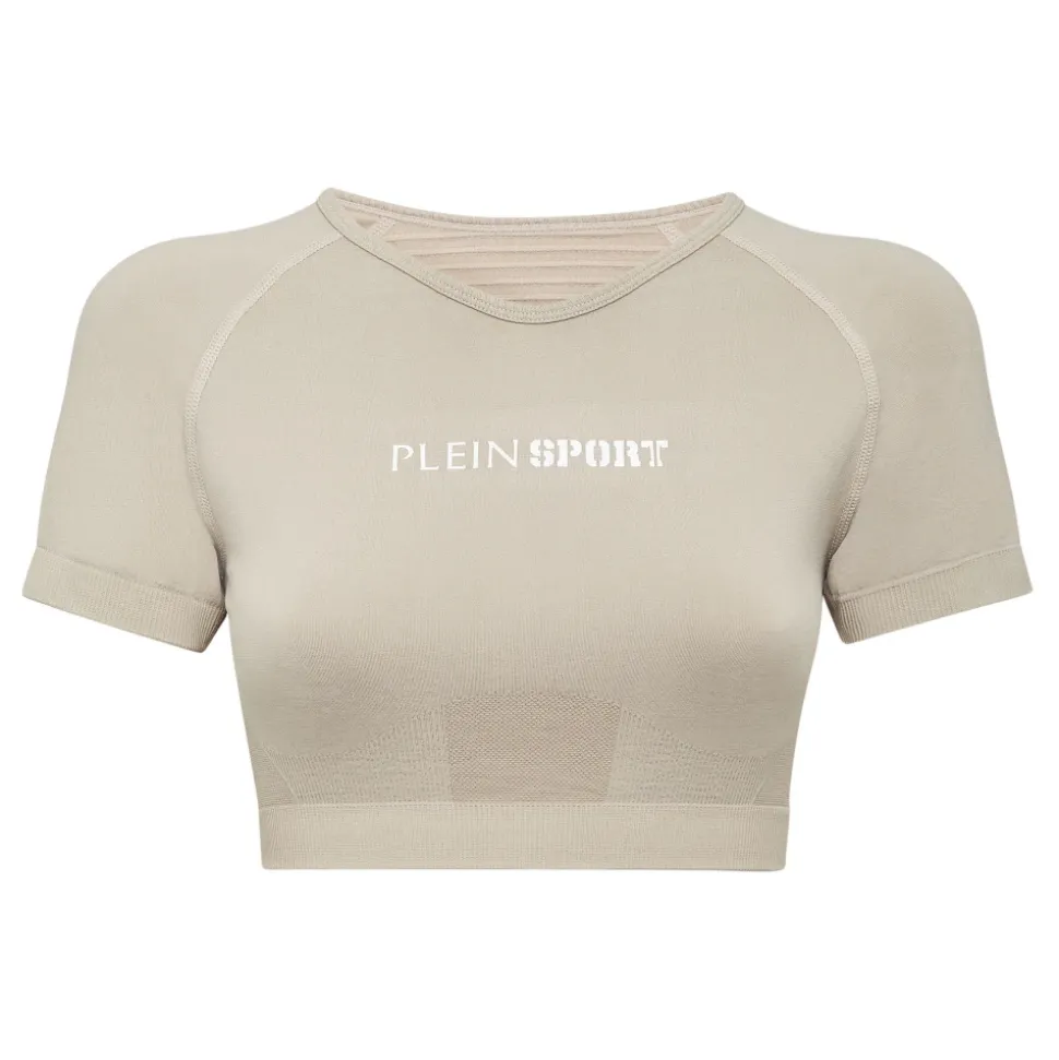 Camiseta Corta Sin Costuras con Cuello en V